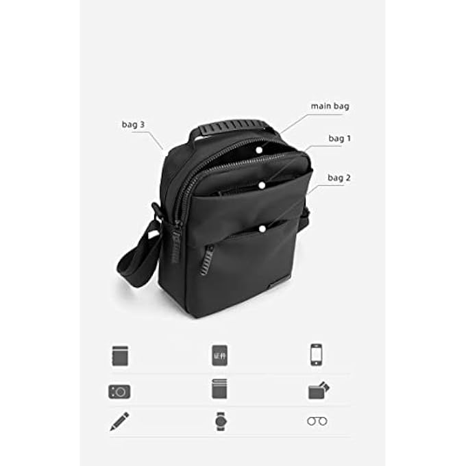 Skycare Sling Crossbody Bag Small Shoulder Backpack for Men Chest Bags Casual Daypack for Business Travel Cycling Black - Image 2
