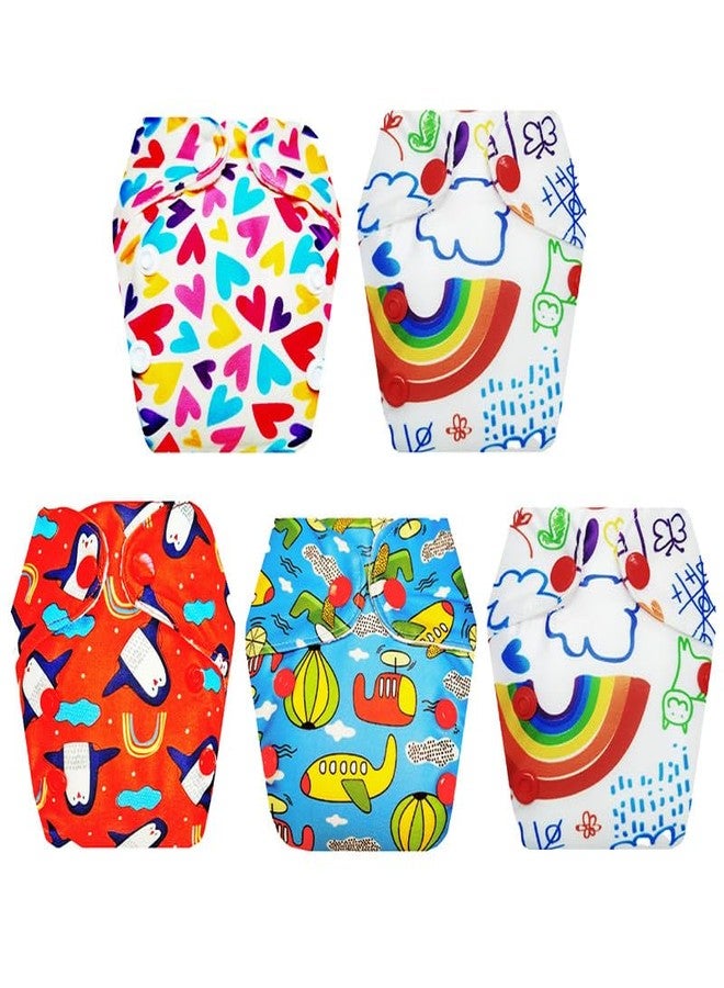 Dumbledo Premium Newborn Cloth Diaper with Integrated Soaker (Pack of 5) | Dry Feel and Comfortable | Leakproof | Easy to Clean | Trusted by Moms | 0 - 4 Months | Unisex Baby - Image 1