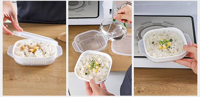 MosQuick®4Pcs half cut vegetables storage fridge boxes meal prep containers with drain basket fruit box for office fridge organiser for vegetables small boxes for snacks food storage containers - Image 1