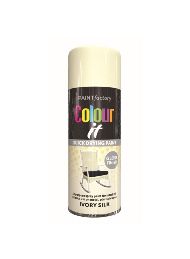 Paintfactory Paint Factory Ivory Silk Spray Paint 400ml - Quick Drying High Performance Spray Paint, Suitable for Interior and Exterior Applicaton, Use on Metal, Plastic and Wood. - Image 3