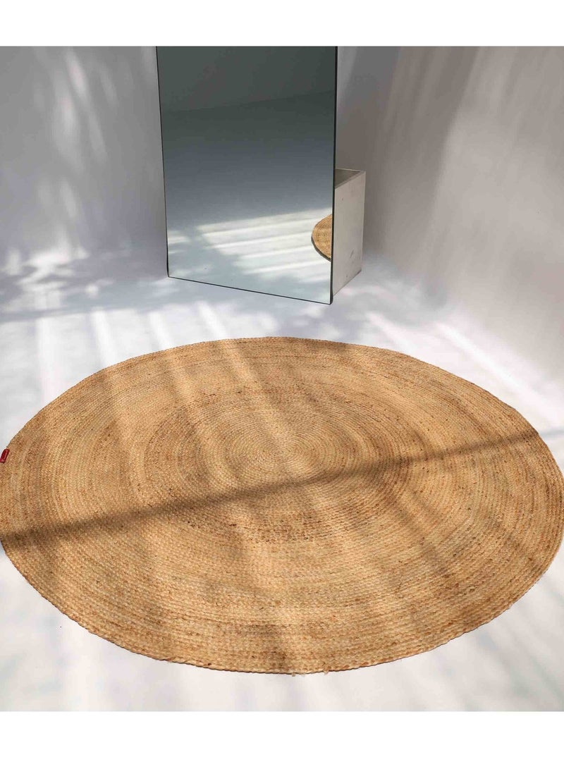 Ramsha Handmade jute carpet BR-016 round rug for bedroom living room jute rug 200 cm - Image 1