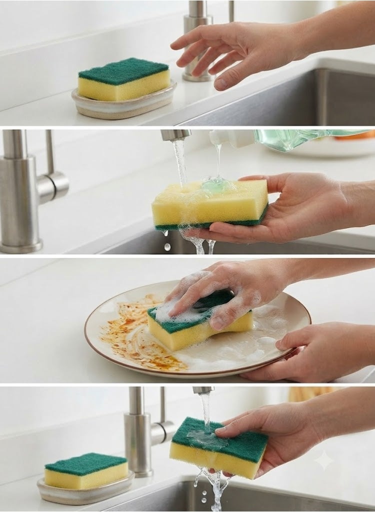 YELLOW SPONGE WITH SP 0403 SCOURER 1X12 PCS - Image 2