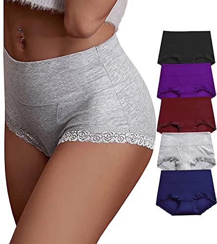 OPIBOO Tummy Control Womens Underwear Cotton Soft Stretch Postpartum Panties Ladies High Waisted Full Coverage Briefs Multipack s - Image 1