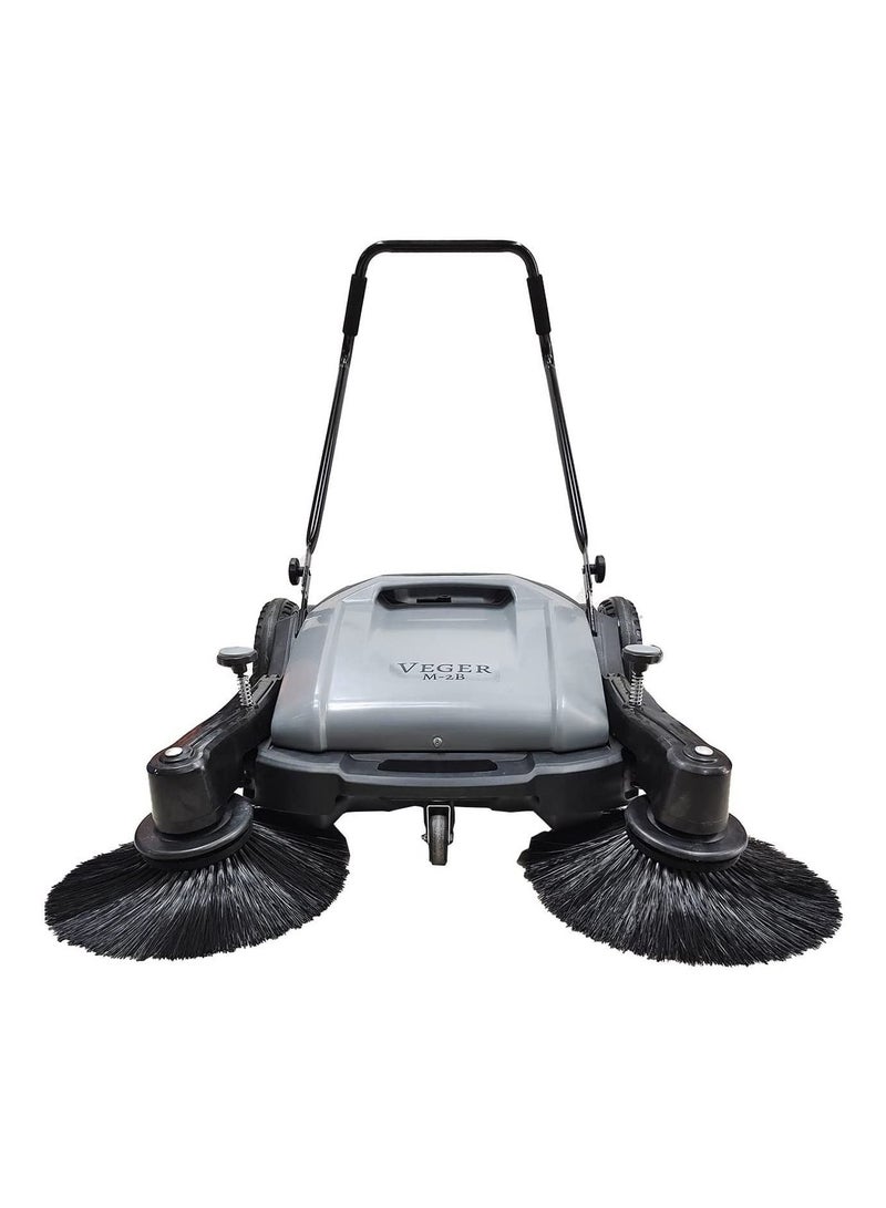 Veger Hand Push Floor Manual Sweeper Cleaning Machine Sweeping Width 980mm, 55L Dust Container (M-2B) - Image 2