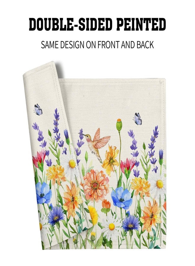 Sphragiyn Hummingbird Placemats 12×18 Inches Set of 4 Spring Summer Watercolor Floral Seasonal Indoor Kitchen Dining Table Place Mats for Home Party Decoration - Image 5