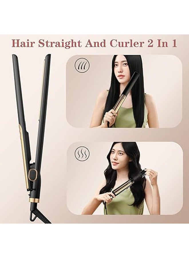 general Hair straightener curls and hair straightener, 2-in-1 with LCD digital display, 140 °C ~ 220 °C, with ceramic plate adjustable temperature, suitable for beginners and hair salon staff - Image 3