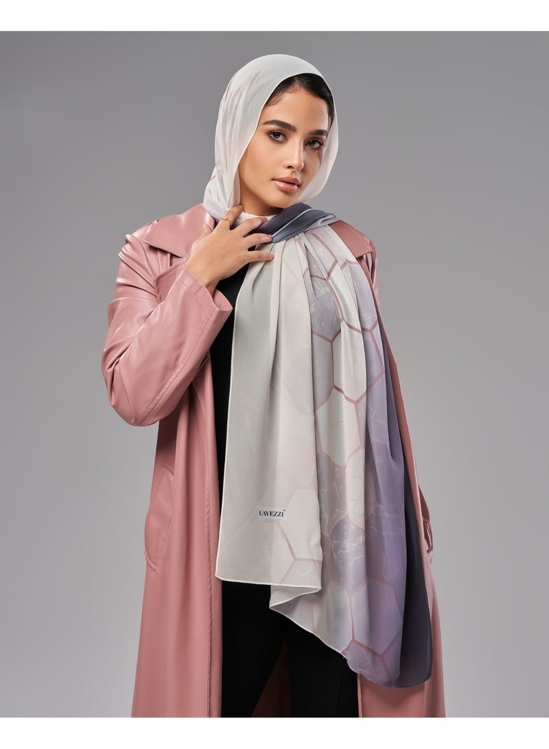 Lavezzi Printed Soft Chiffon Crepe Hijab Scarf for Women – Lightweight Long Muslim Headscarf - Image 2