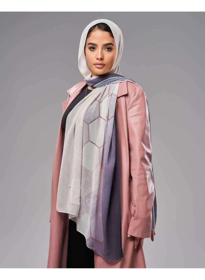 Lavezzi Printed Soft Chiffon Crepe Hijab Scarf for Women – Lightweight Long Muslim Headscarf - Image 3