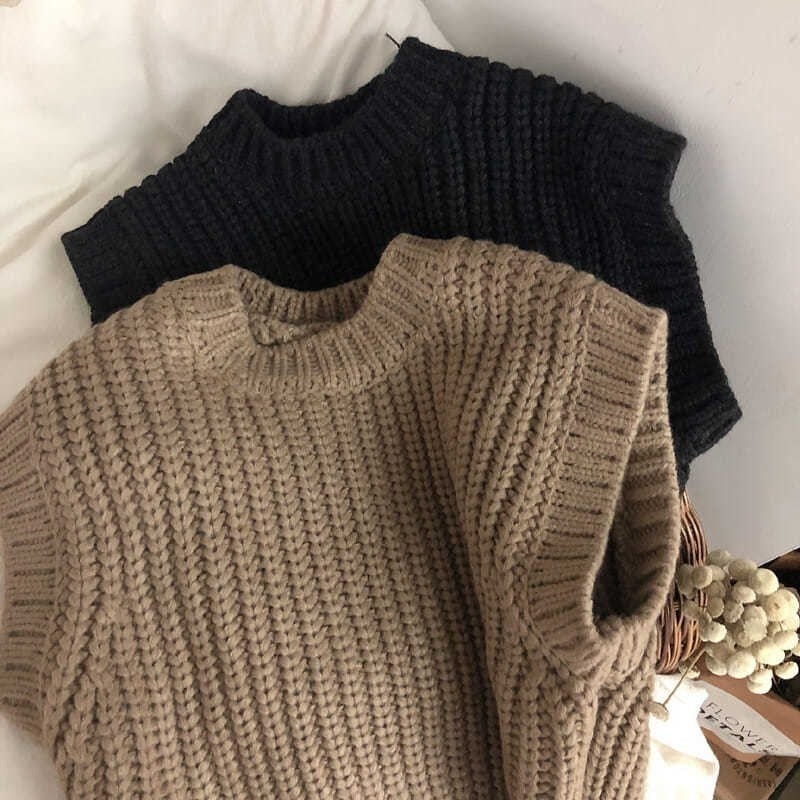 Children'S Thick Knitted Vest, Warm Sleeveless Sweater For Boys And Girls, Style, Trendy And Thickened For Warmth - Image 4