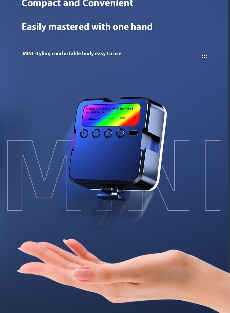 JMG Portable RGB Video Light Fill Light 0-360 Full Color Video Light Dimmable 180 Degree Front and Rear Adjustment Angle for Photography,Video Conference,TikTok - Image 4