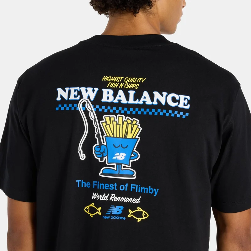 New Balance Black Men's Fish and Chips T-Shirt for Men | Best Price UAE