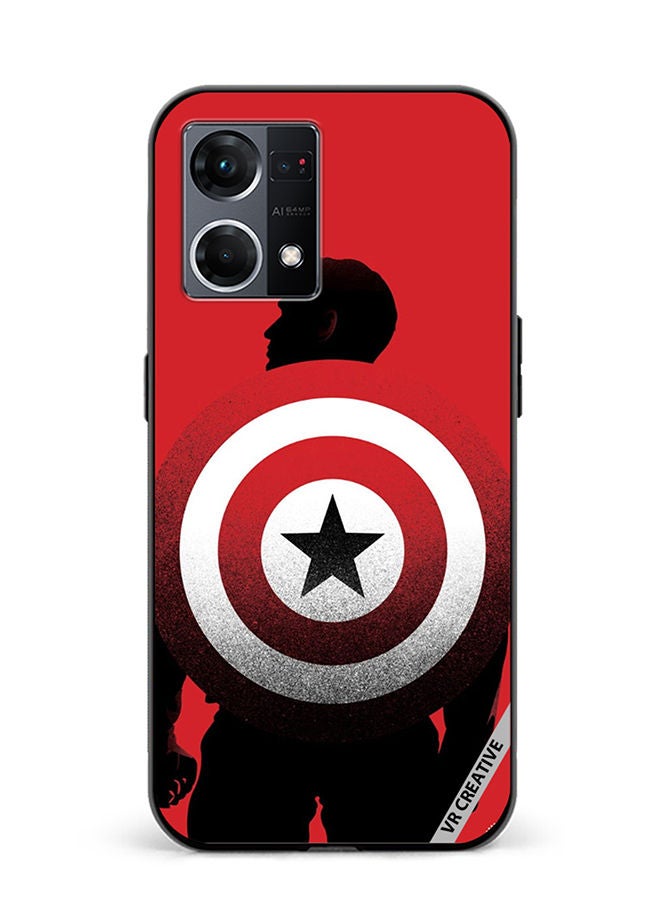 VR CREATIVE Protective Case Cover For Oppo Reno8 4G Captain America Design Multicolour - Image 1