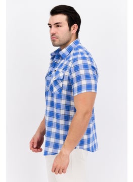 LEE Men Regular Fit Plaid Short Sleeve Casual Shirt, Blue Combo  - Image 2
