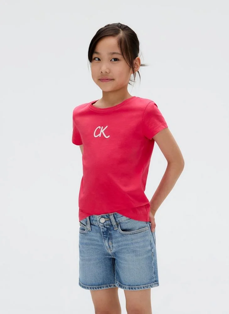 كالفن كلاين جينز Kids Glitter Crew Neck T-Shirt