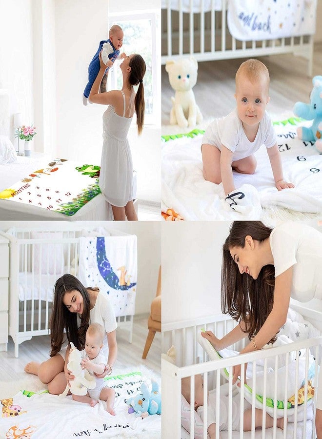 FHZON Frog Milestone Blanket Meadow Mushroom Baby Blanket with Months Recording Baby Growth Photo Props Portable Crawling Pad Swaddle Bag 48x40in BTTXFH025 - Image 5