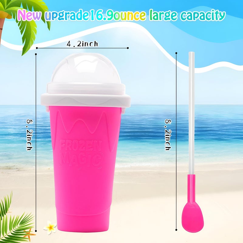 Ice Cream Maker - Fun slushie and milkshake freezing cup designed for kids to enjoy homemade frozen treats safely, with eco-friendly silicone and ergonomic grip design (Pink) - Image 5