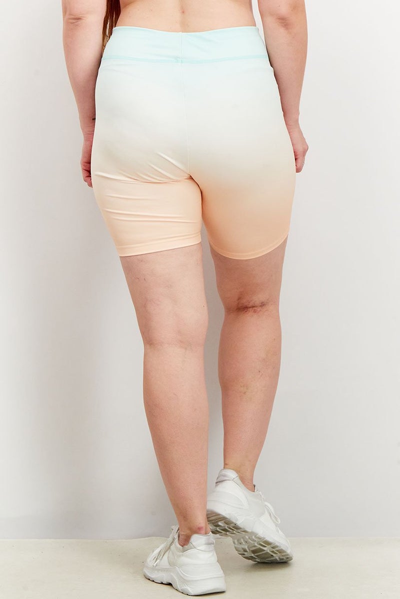 PUMA Women Pull On Ombre Tight Shorts, Green and Orange - Image 4