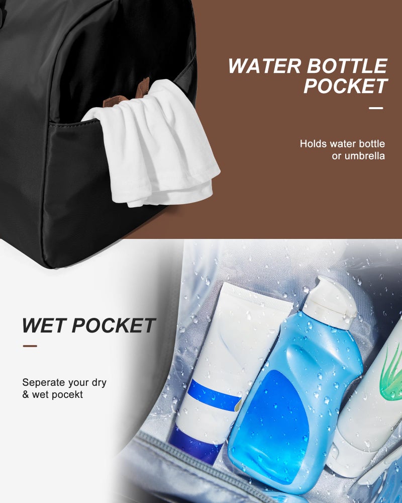 WISEPACK Gym Bag Womens Mens with Shoes Compartment and Wet Pocket Travel Duffel Bag for Women for Plane Sport Gym Tote Bags Swimming Yoga Waterproof Weekend Overnight Carry on Bag Hospital Holdalls - Image 4