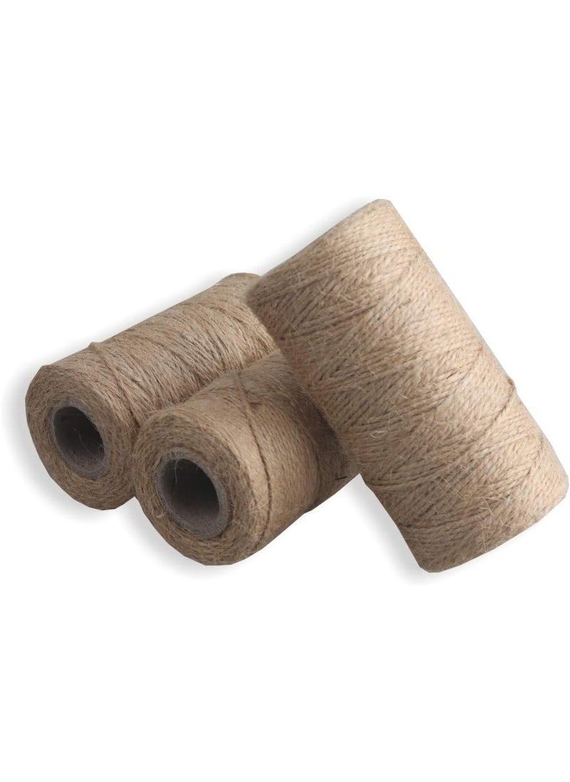 PMLAND PMLAND All Purpose Natural Jute Twine Burlap String 2ply Wrapping Crafts Home Decor  300 Meters 3 Rolls  - Image 1