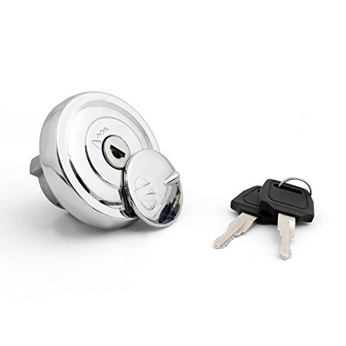 Areyourshop Fuel Gas Tank Cap with Keys for Yamaha XVS125 Drag Star 2000-04, XVS250/Drag Star 250/V-Star 250 2000-12, XV1700 Road Star S 2008-2014, XVZ1300 Royal Star 1996-2013 - Image 2