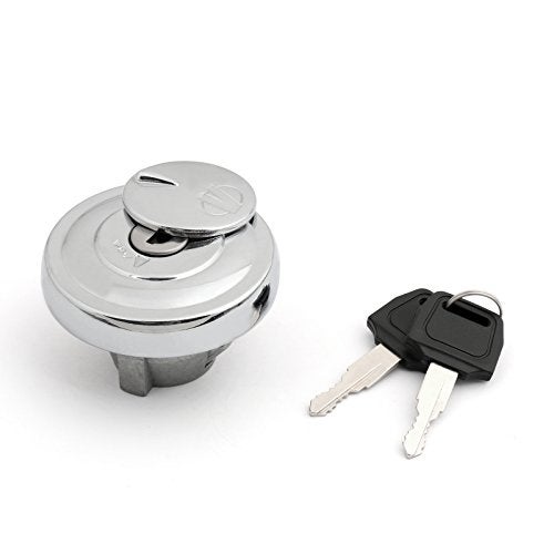 Areyourshop Fuel Gas Tank Cap with Keys for Yamaha XVS125 Drag Star 2000-04, XVS250/Drag Star 250/V-Star 250 2000-12, XV1700 Road Star S 2008-2014, XVZ1300 Royal Star 1996-2013 - Image 1