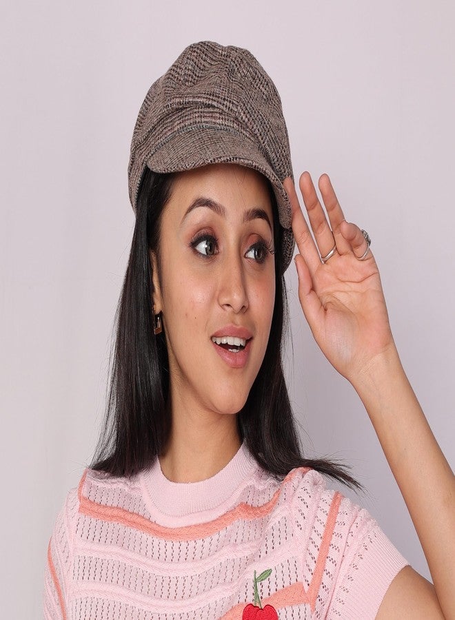ICW Women Beret Newsboy Gatsby Hat Vintage Hat Cap French Wool Cap Classic Autumn Spring Winter Bakersboy Cadet Hats Cap for Men (Multicoloured) - Image 4