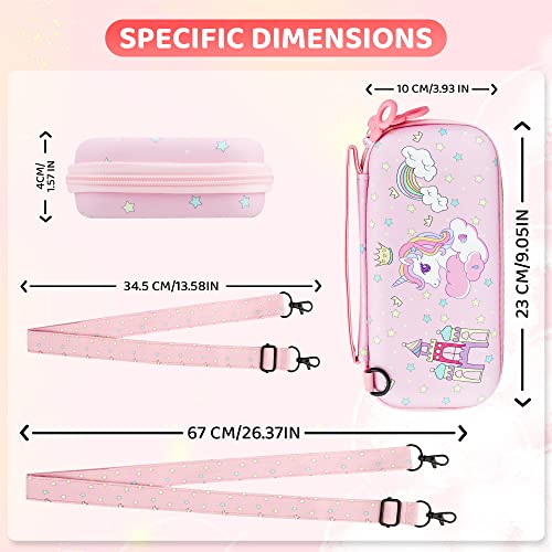 RHOTALL Pink Unicorn Carrying Case Compatible with Nintendo Switch Lite with Cute Case Cover Accessories Bundle,Soft Protective Shell, Adjustable Shoulder Strap, Screen Protector and 2 Thumb Caps - Image 3