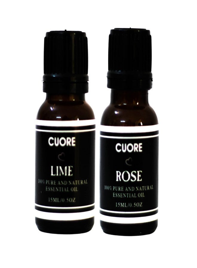 Cuore 100% Organic and Natural Lime & Rose Essential Oil For all Skin Types Combo - Image 2