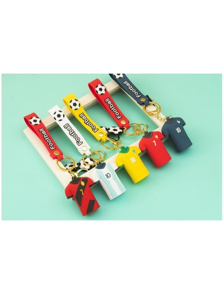 M MIAOYAN M MIAOYAN trendy cartoon football jersey pendant car key chain school bag ornaments exquisite small gifts  - Image 5