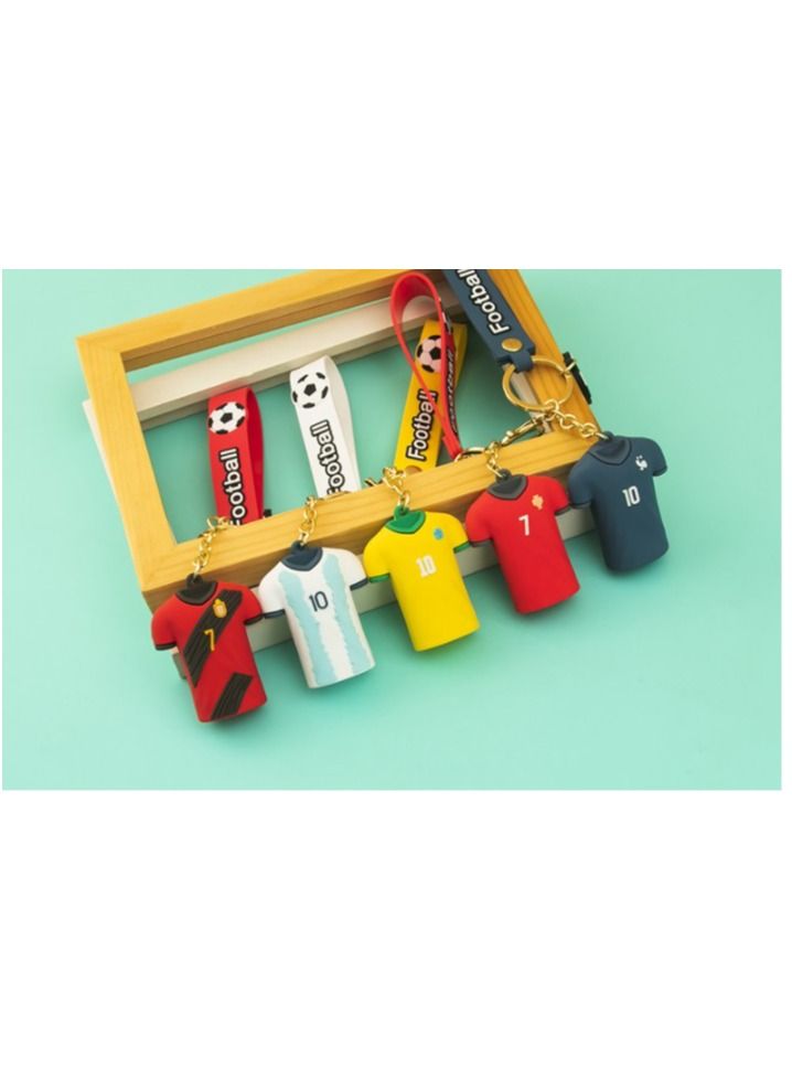 M MIAOYAN M MIAOYAN trendy cartoon football jersey pendant car key chain school bag ornaments exquisite small gifts  - Image 4