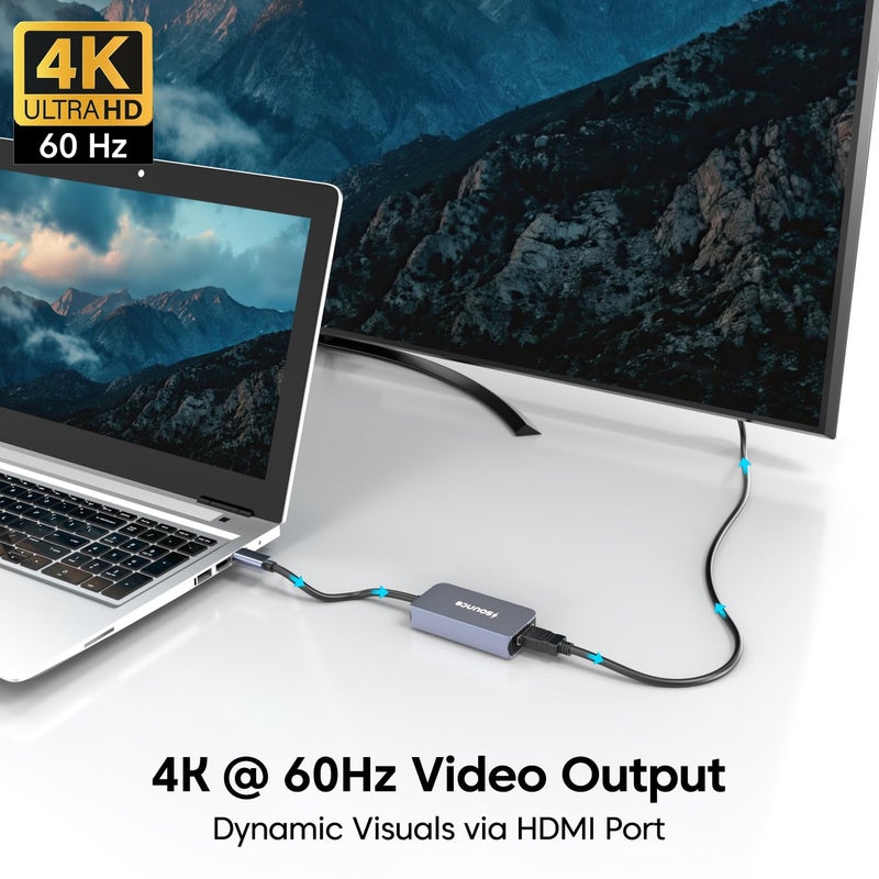 Sounce 3-in-1 Type-C to HDMI Multiport Adapter | 4K@60Hz HDMI, 5Gbps USB 3.0 & 100W PD Charging | Compact USB-C Hub for MacBook, Laptops, PCs & Other Type-C Devices - Image 4