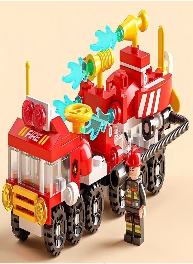 Beautiful - 6-In-1 Building Blocks Assemble Children's Puzzle Toy - Fire Truck Series - Image 1