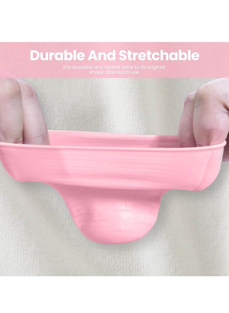 SYOSI - 8 PCS Elastic Sleeves for Leak Proofing Travel, Silicone Travel Bottle Covers, Reusable Silicone Toiletry Sleeves Leak Proof, Travel Size Toiletries Gadget for Women (Pink) - Image 1
