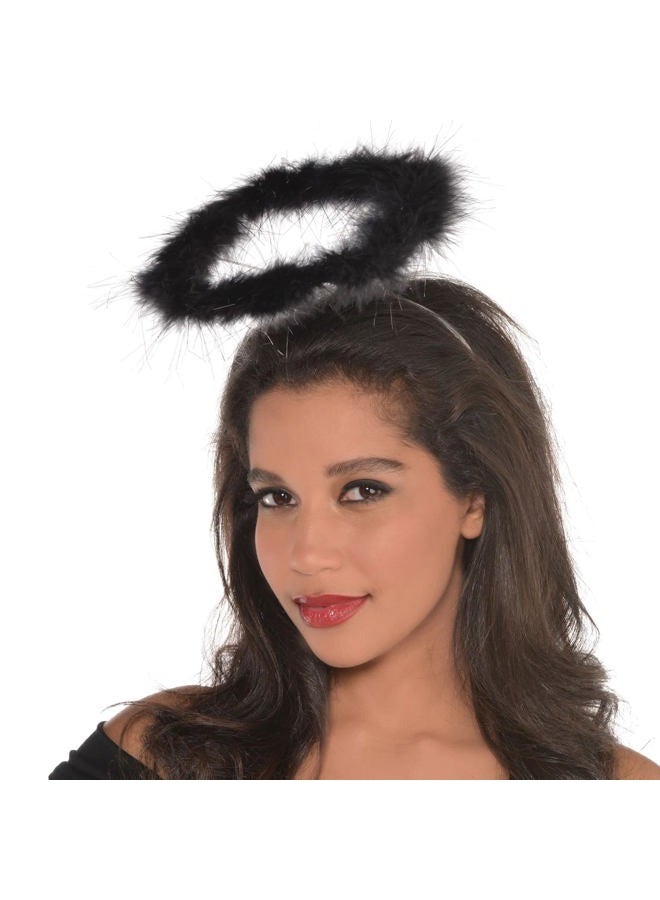 Amscan Black Marabou Halo Costume Accessory for Adults, One Size - Image 1