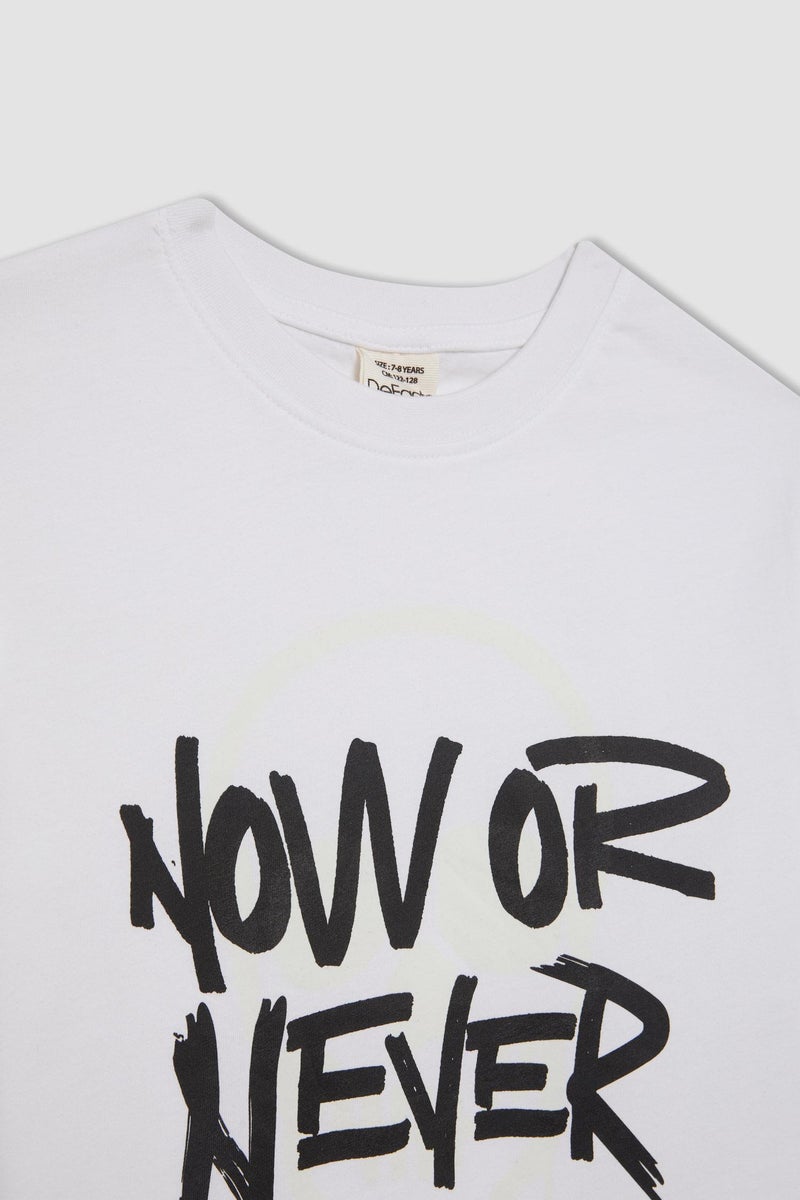 DeFacto Boy Crew Neck Color Changing Printed T-Shirt - Image 5