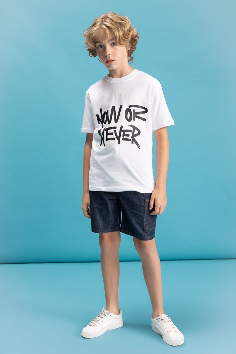 DeFacto Boy Crew Neck Color Changing Printed T-Shirt - Image 4