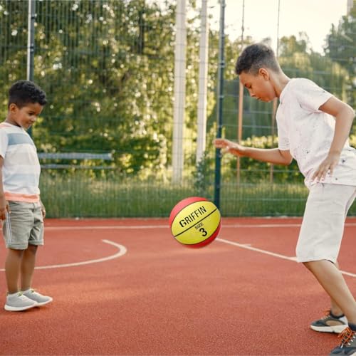 Griffin Rubber Basketball Ball for Kids Original Indoor/Outdoor Kids Basketball Size 3 Basketball with Hand Air Pump Sports Ball for Children - Image 4
