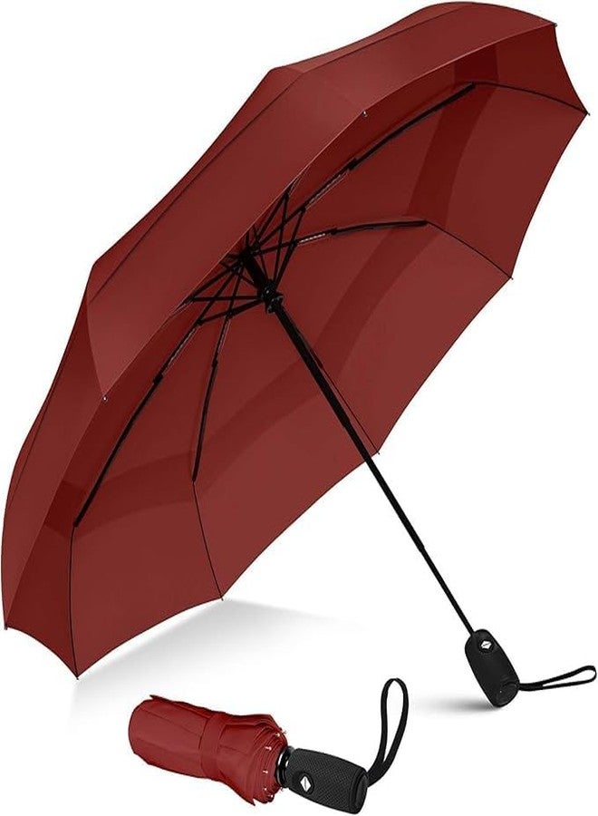 PDSPM Rain Umbrella for Men Women 3 Fold with UV Coated Auto Open and Close (Maroon) - Image 1
