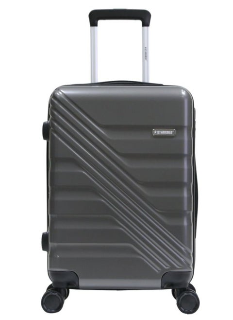 Single Hardside Spinner ABS Trolley Luggage With Number Lock Dark Grey 20 Inches