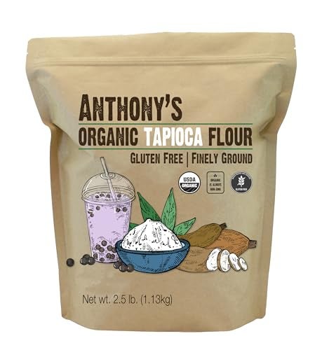 Anthony's Organic Tapioca Flour Starch, 2.5 lb, Gluten Free, Non GMO - Image 1