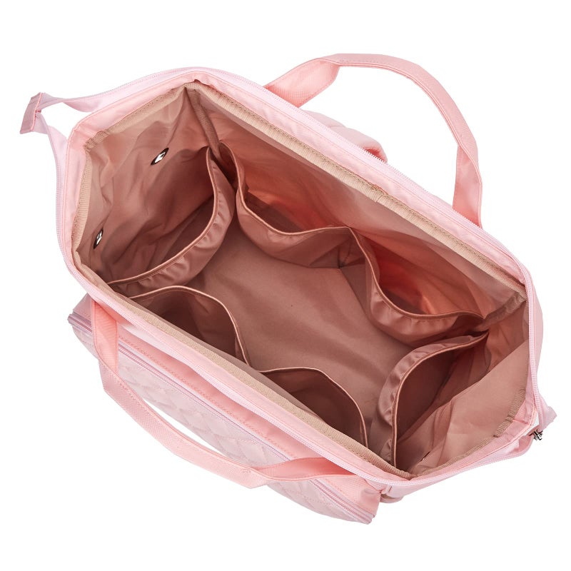 HOMEST Knitting Bag Backpack, Crochet Storage Organizer, Large Yarn Holder with Custom Front Pocket for Crochet Accessories and Supplies, Pink - Image 3