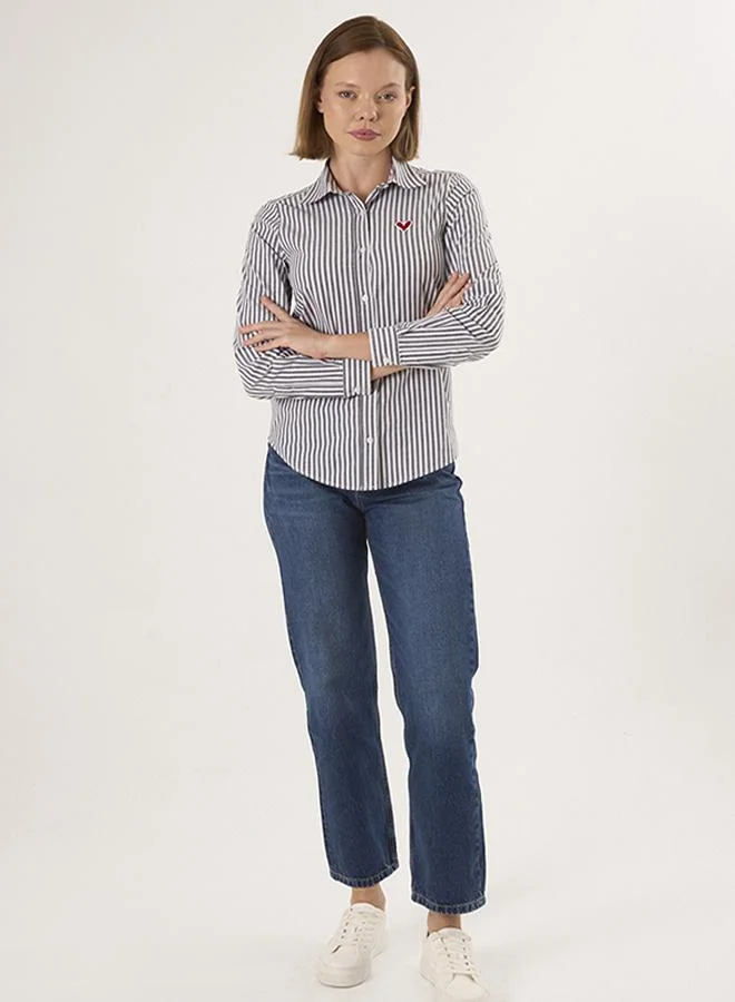 FELIX HARDY Black Striped Long Sleeve Shirt for Women | Best Price UAE