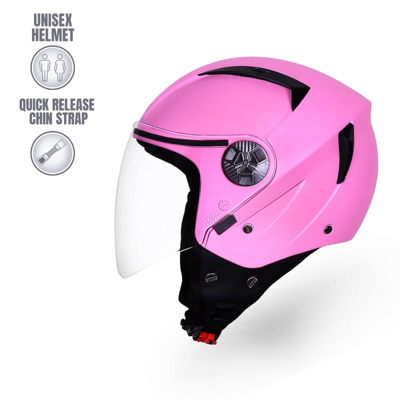 STUDDS Vogue Eco ISI Certified Open Face Helmet for Men & Women (Pink - L) - Image 5