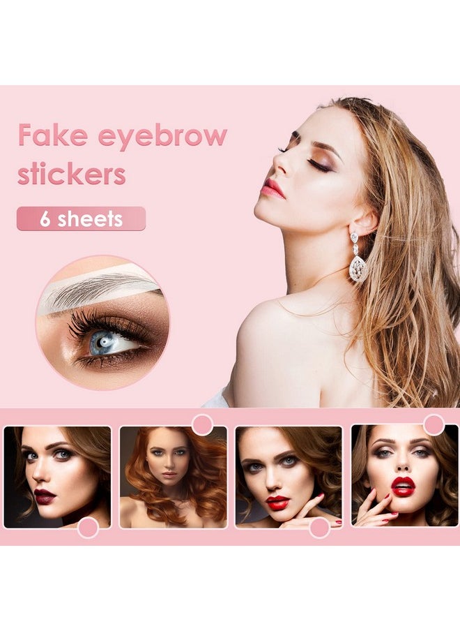 Molain Molain 4D Hair-Like Eyebrow Tattoos Stickers 6 Sheets Waterproof Long-lasting Eyebrow Transfers Stickers Peel Off Eyebrow Sticker for Eyebrow Grooming Shaping 1 Style 66 Pairs Black  - Image 3