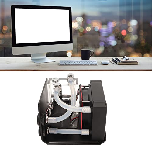 Zunate CPU Water Cooler Pump, 600L H PC Water Cooling Integrated Mute, Aluminum Heat Exchanger Liquid Cooling Radiator Heat Sink with Fans for CPU PC Water Cool System - Image 3