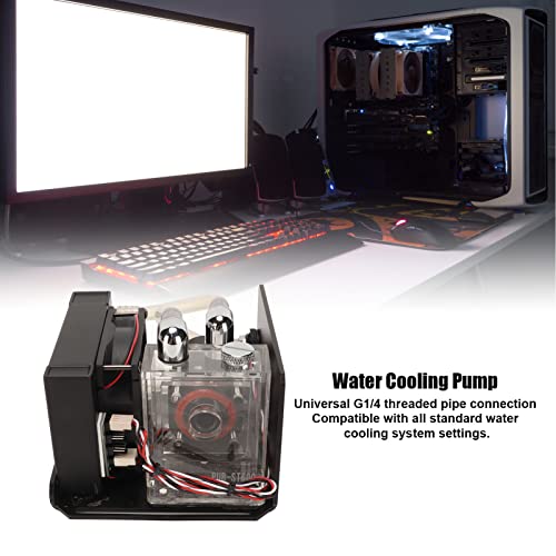 Zunate CPU Water Cooler Pump, 600L H PC Water Cooling Integrated Mute, Aluminum Heat Exchanger Liquid Cooling Radiator Heat Sink with Fans for CPU PC Water Cool System - Image 5