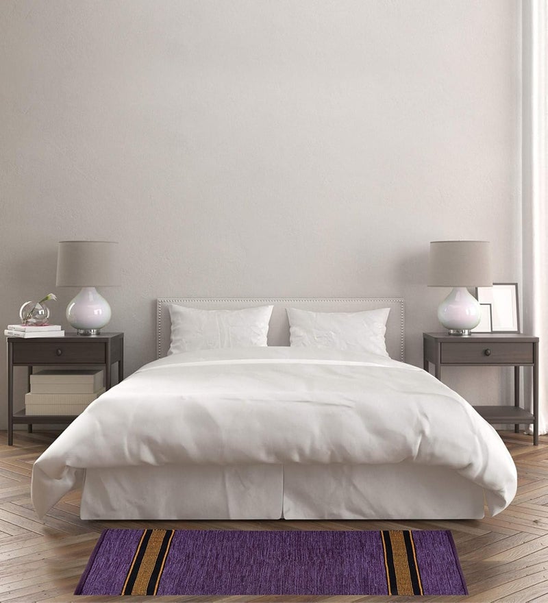Black gold The Finer Touch Black Gold Ace Cotton Stain and Fade Resistant Heavy Duty Entrance Rug Shoes Scraper Indoor Outdoor Mat 60x90 cm Purple Pack of 3 - Image 2