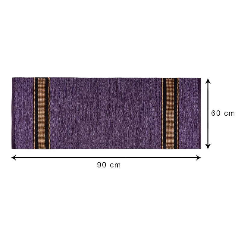 Black gold The Finer Touch Black Gold Ace Cotton Stain and Fade Resistant Heavy Duty Entrance Rug Shoes Scraper Indoor Outdoor Mat 60x90 cm Purple Pack of 3 - Image 3