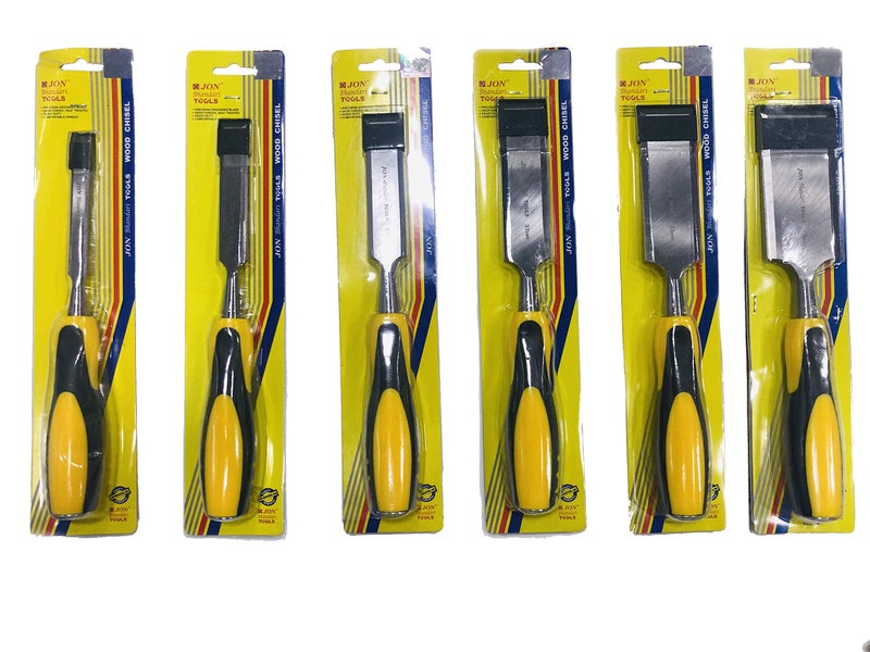 Jon Bhandari Tools Wood Chisel Set – 6-Piece Bevel Edge Chisels (13mm, 19mm, 25mm, 32mm, 38mm, 50mm) – Hardened Steel Blades, Soft Grip Handles & Storage Bag – Woodworking, Carving, Shaping Hand Tools - Image 2