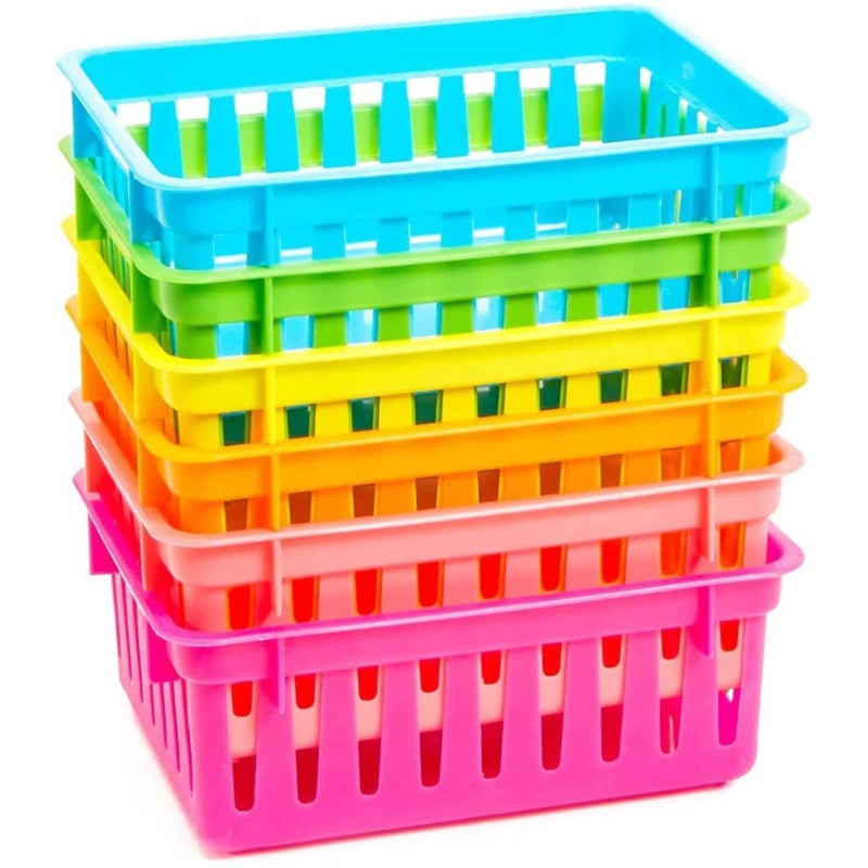 Bright Creations 12 Pack Small Plastic Classroom Storage Bins for Organization and School Supplies 6 Colors (6.2 x 4.8 x 2.4 inches) - Image 5
